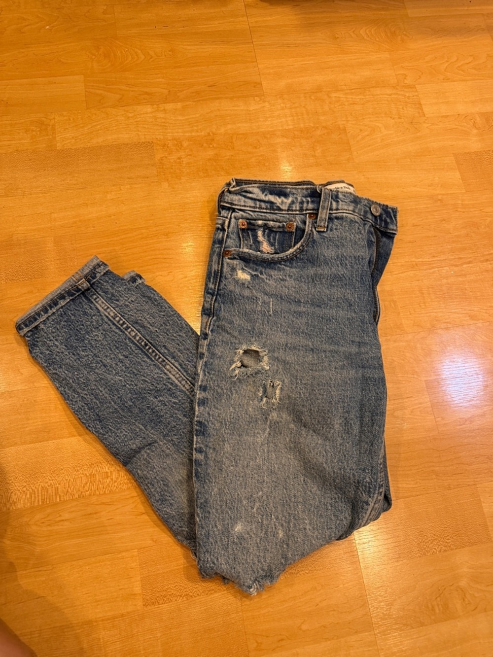 Classic Women’s Blue Distressed Jeans